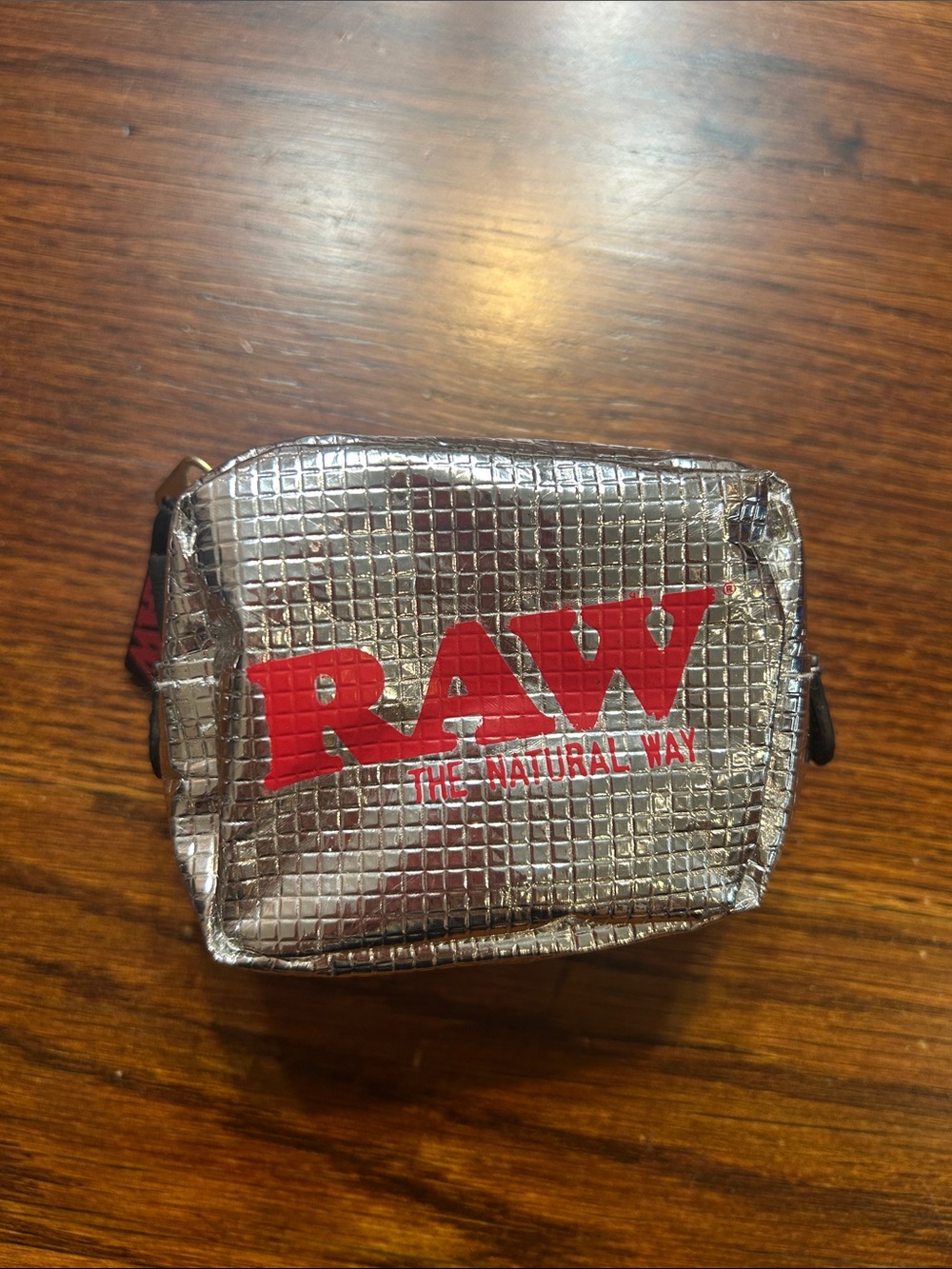 RAW Silver & Red Insulated Travel tobacco smell proof smoker Pouch